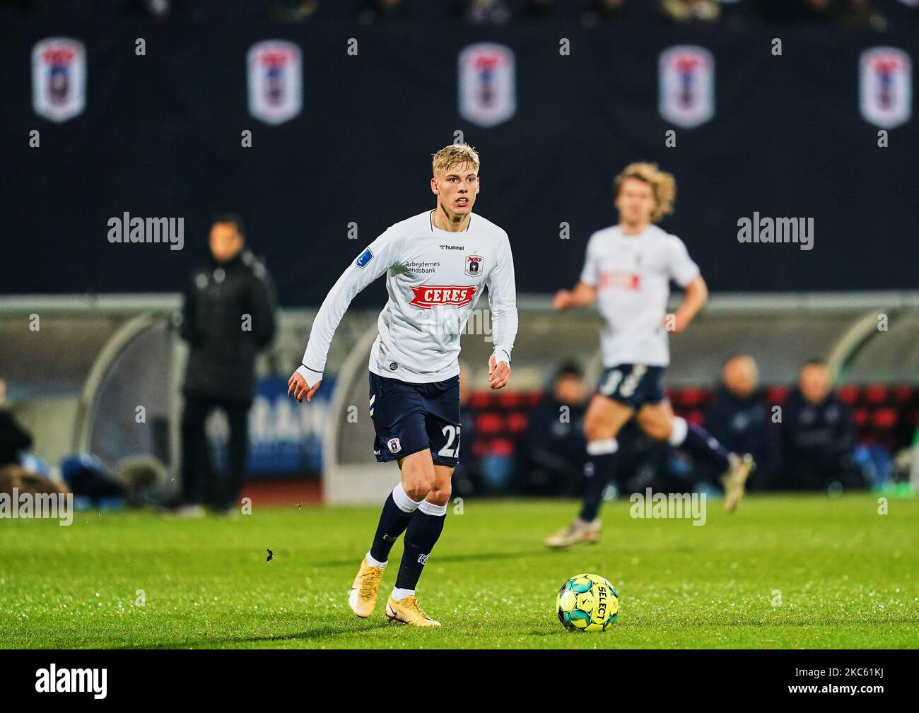 Albert Grönbaek von Aarhus GF während des Dänischen Cup-Spiels zwischen Aarhus GF und AC Horsens am 16. Dezember 2020 im Aarhus Stadium, Aarhus, Dänemark. (Foto von Ulrik Pedersen/NurPhoto) Stockfoto