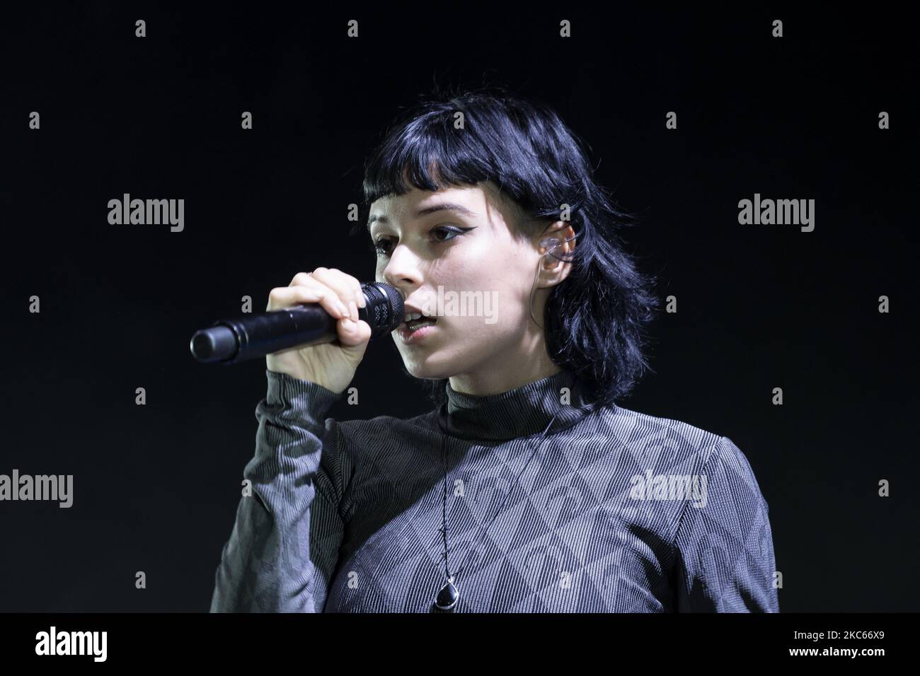 Die Sängerin Dora Postigo während der Aufführung beim Madrider Brillante-Festival im Teatro de la Latina in Madrid am 20. Dezember 2020. (Foto von Oscar Gonzalez/NurPhoto) Stockfoto