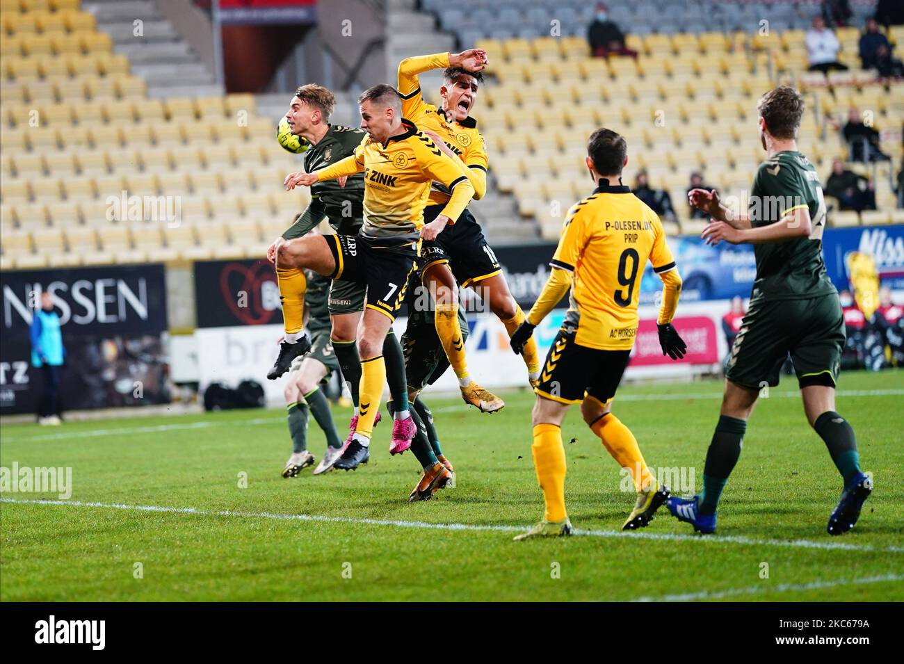 Jakob kehlet beim Superliga-Spiel zwischen AC Horsens und Brøndby in der CASA Arena, Horsens, Dänemark, am 20. Dezember 2020. (Foto von Ulrik Pedersen/NurPhoto) Stockfoto