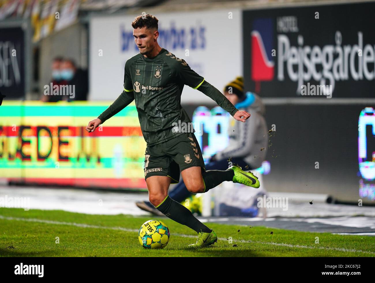 Andreas Bruus von Brøndby während des Superliga-Spiels zwischen AC Horsens und Brøndby in der CASA Arena, Horsens, Dänemark am 20. Dezember 2020. (Foto von Ulrik Pedersen/NurPhoto) Stockfoto