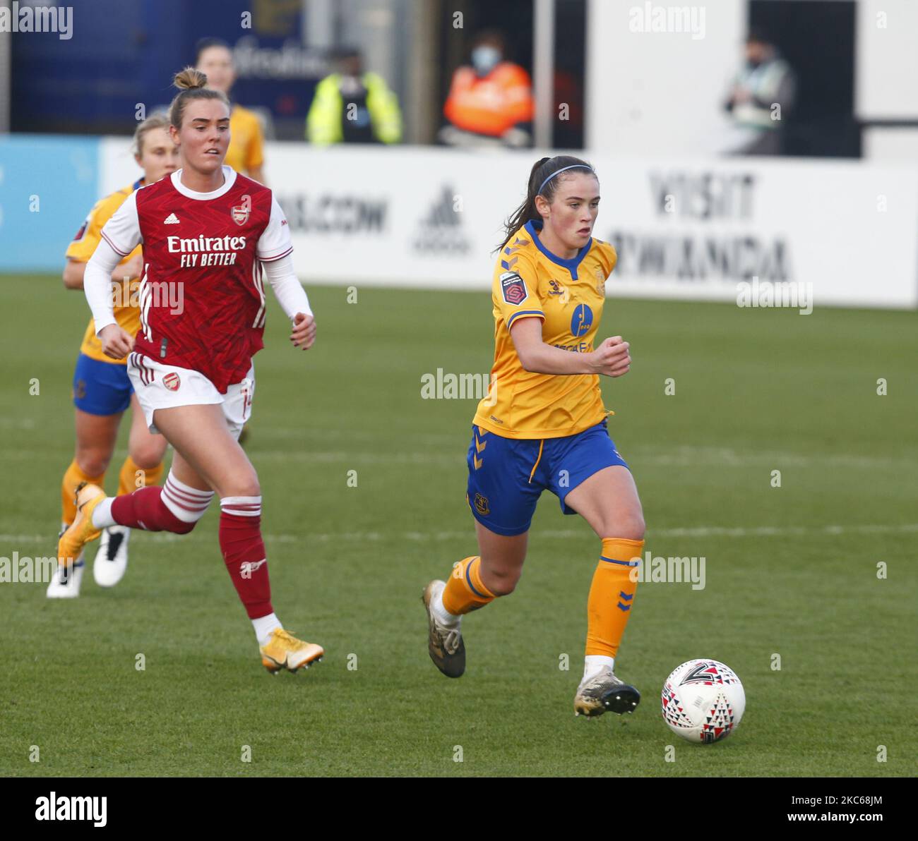 Gnade Clinton von Everton Ladies während der Barclays FA Women's Super League zwischen Arsenal und Everton Women im Meadow Park Stadium, Borehamwood, Großbritannien am 20.. Dezember 2020 (Foto von Action Foto Sport/NurPhoto) Stockfoto