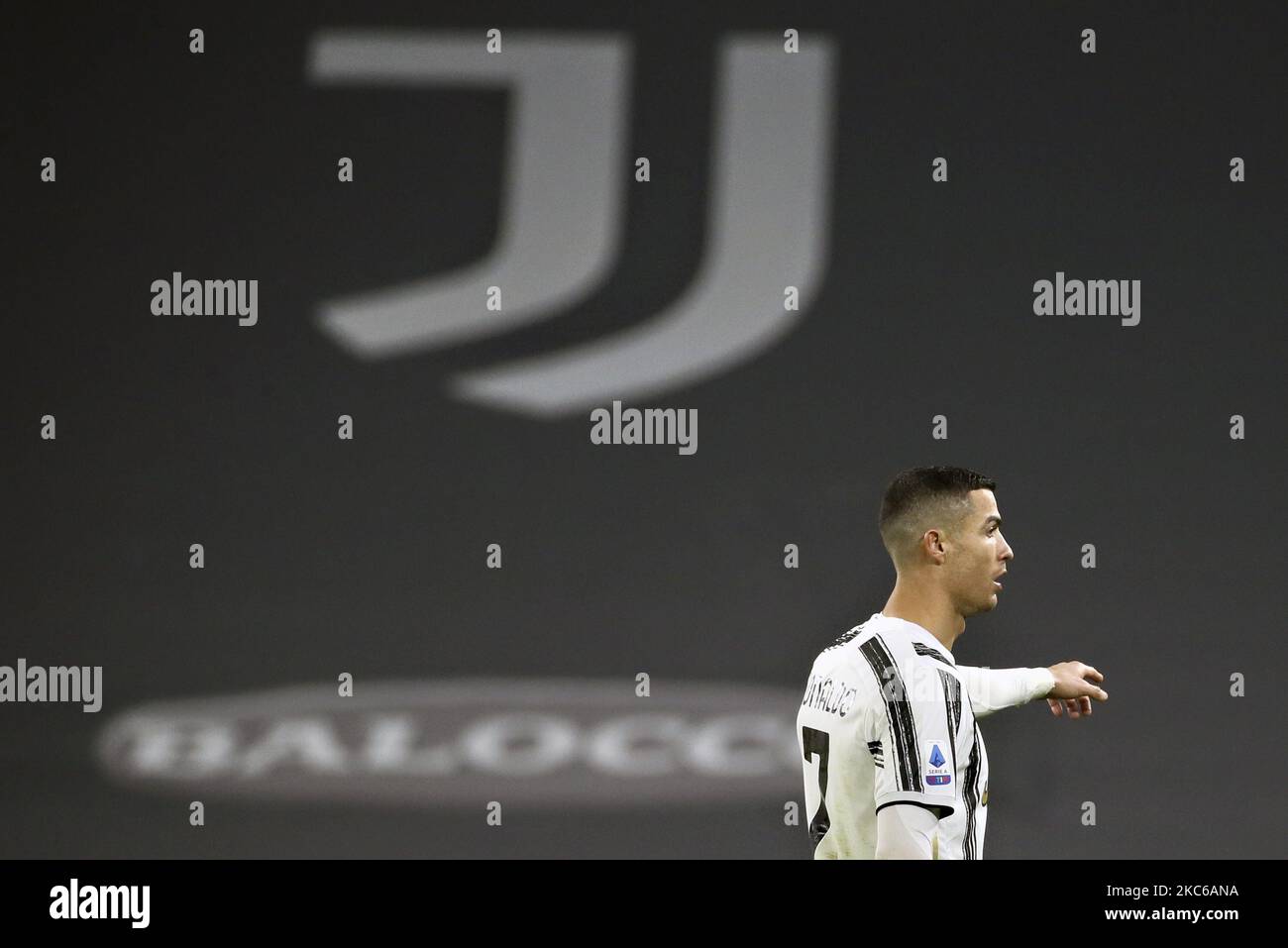Cristiano Ronaldo von Juventus Gesten während der Serie Ein Spiel zwischen Juventus und ACF Fiorentina im Allianz Stadium am 22. Dezember 2020 in Turin, Italien. (Foto von Giuseppe Cottini/NurPhoto) Stockfoto