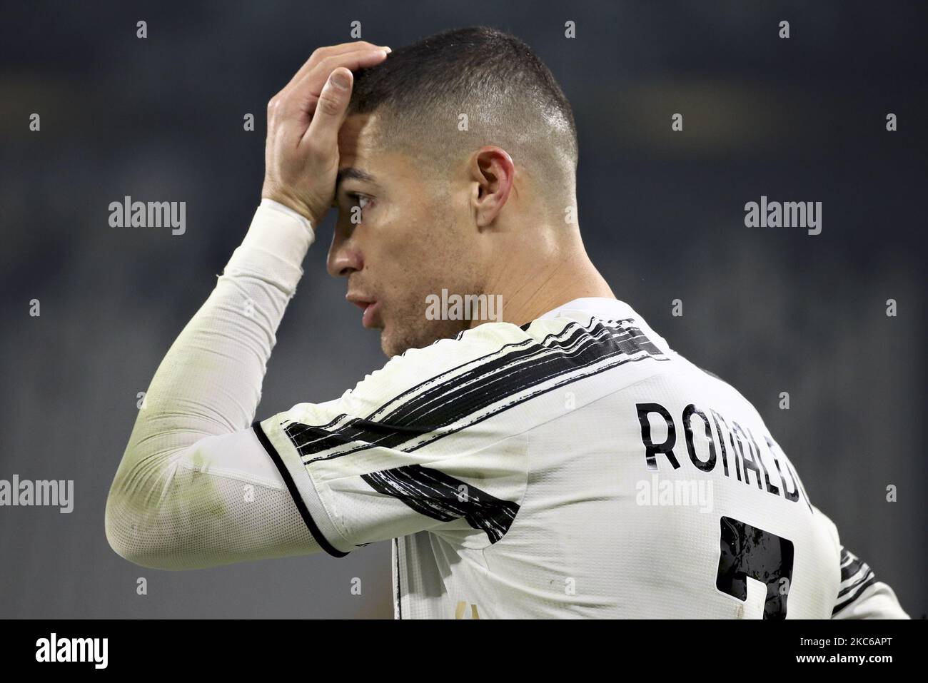 Cristiano Ronaldo von Juventus zeigt am 22. Dezember 2020 im Allianz Stadium in Turin, Italien, seine Dejektion The Serie A zwischen Juventus und ACF Fiorentina. (Foto von Giuseppe Cottini/NurPhoto) Stockfoto