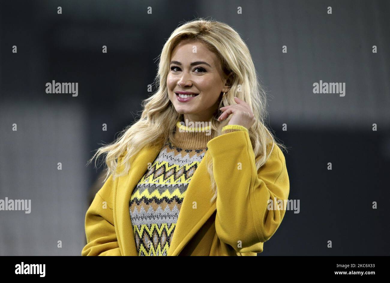 Diletta Leotta nimmt am 03. Januar 2021 im Allianz Stadium in Turin, Italien, am Spiel der Serie A zwischen Juventus und Udinese Calcio Teil. (Foto von Giuseppe Cottini/NurPhoto) Stockfoto