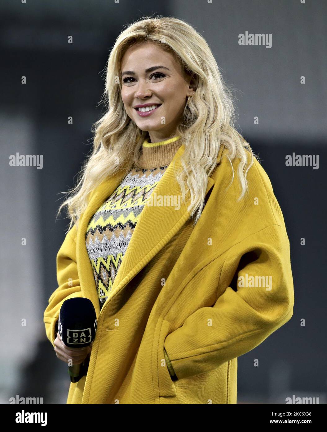 Diletta Leotta nimmt am 03. Januar 2021 im Allianz Stadium in Turin, Italien, am Spiel der Serie A zwischen Juventus und Udinese Calcio Teil. (Foto von Giuseppe Cottini/NurPhoto) Stockfoto