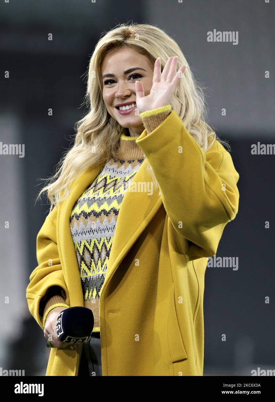 Diletta Leotta nimmt am 03. Januar 2021 im Allianz Stadium in Turin, Italien, am Spiel der Serie A zwischen Juventus und Udinese Calcio Teil. (Foto von Giuseppe Cottini/NurPhoto) Stockfoto