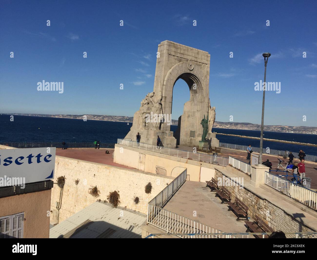 Das Monument Aux Morts des Orients für Soldaten, die im Zweiten Weltkrieg in Marseille, Frankreich, sterben Stockfoto