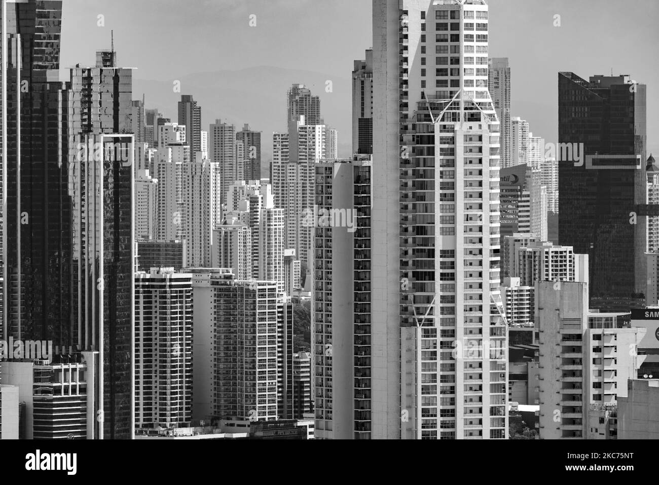Ein Blick auf die Wolkenkratzer von Panama City Stockfoto