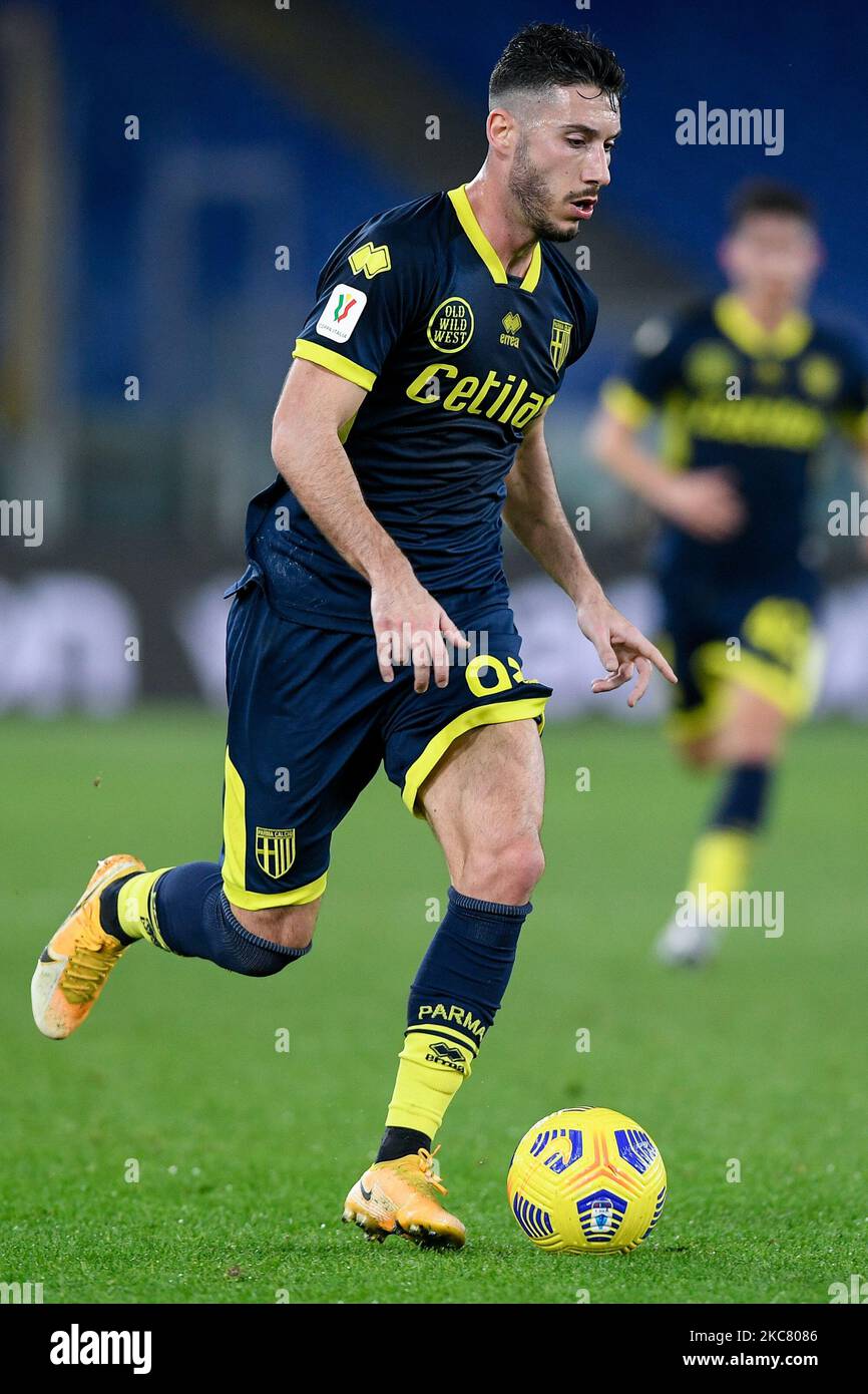 Mattia Sprocati von Parma Calcio 1913 während des Coppa Italia-Spiels zwischen SS Lazio und Parma Calcio 1913 im Stadio Olimpico, Rom, Italien, am 21. Januar 2021. (Foto von Giuseppe Maffia/NurPhoto) Stockfoto