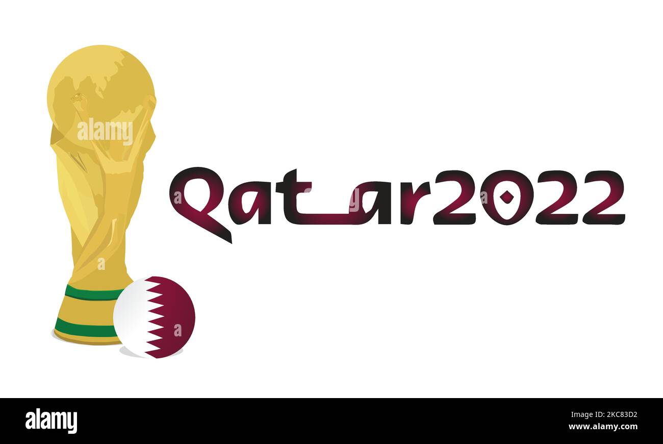FIFA-Weltmeisterschaft 2022 bei Katar-Vektor auf weißem Hintergrund. Stock Vektor