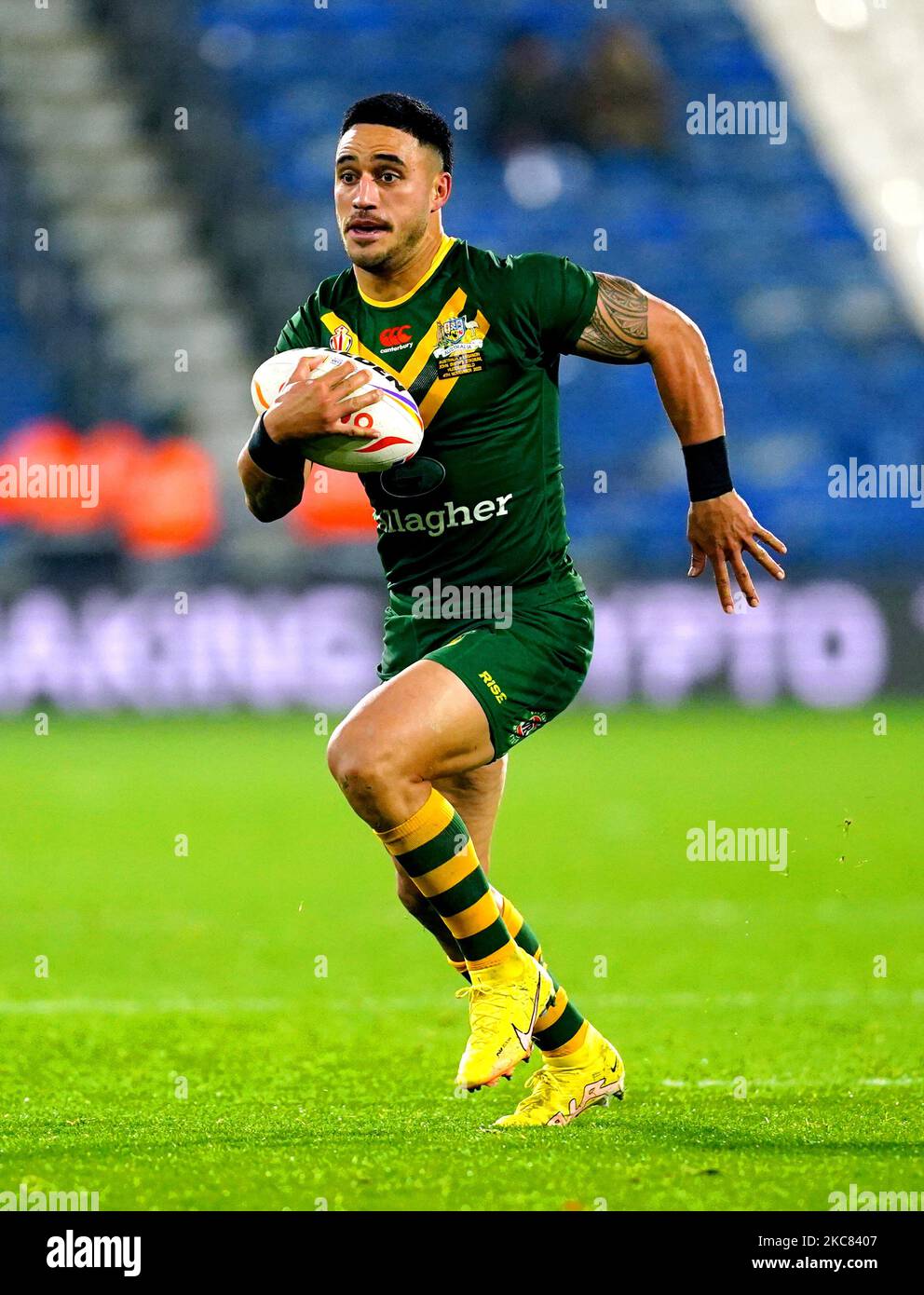 Valentine Holmes aus Australien während des Viertelfinalspiels der Rugby League World Cup im John Smith's Stadium, Huddersfield. Bilddatum: Freitag, 4. November 2022. Stockfoto