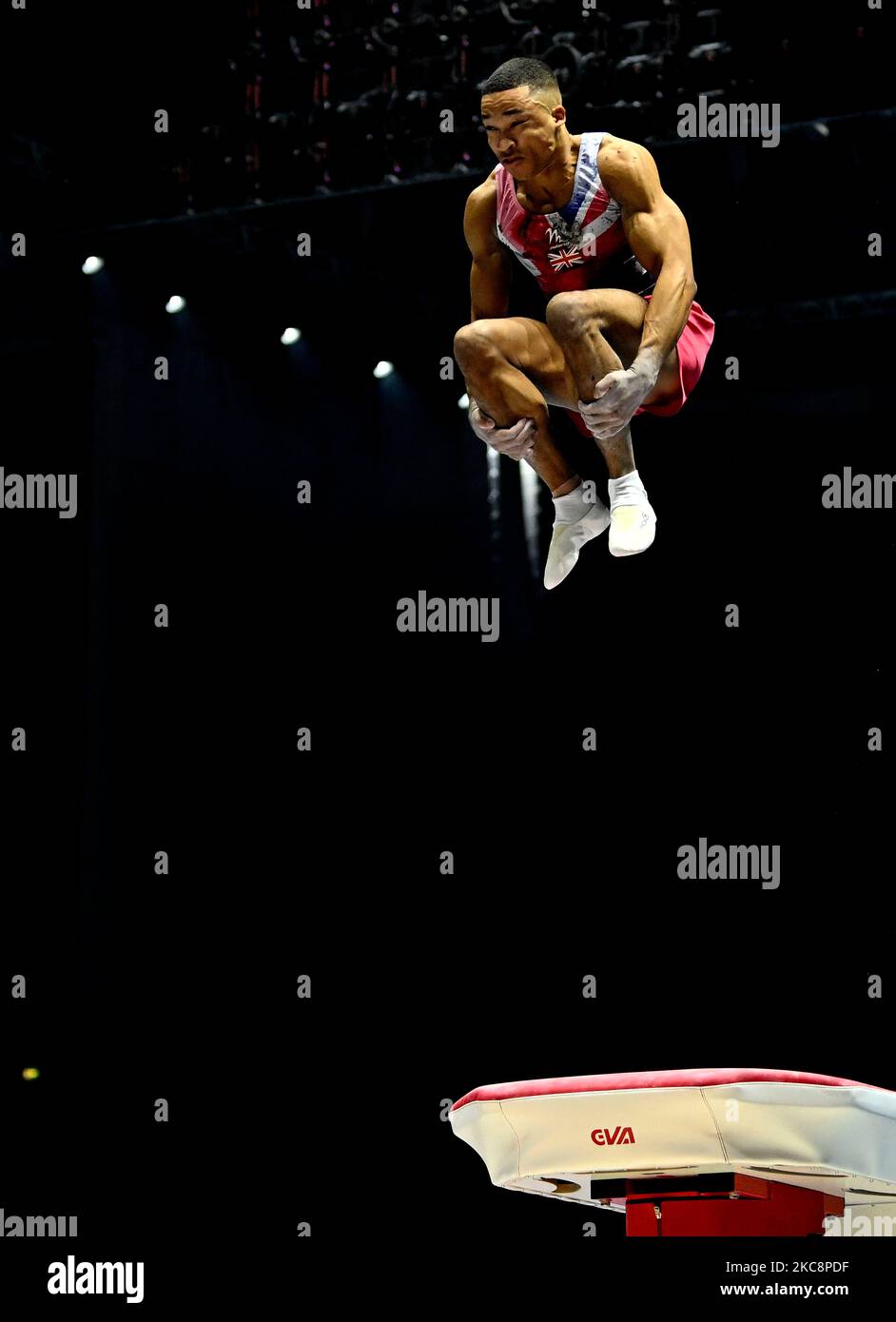 Liverpool, Großbritannien. 04.. November 2022. Weltmeisterschaften im Turnen 2022. Die M&S Bank Arena. Liverpool. Joe Fraser (GBR) im Vault beim Herren-Allround-Finale bei den Weltmeisterschaften der Gymnastik 2022. Kredit: Sport In Bildern/Alamy Live Nachrichten Stockfoto