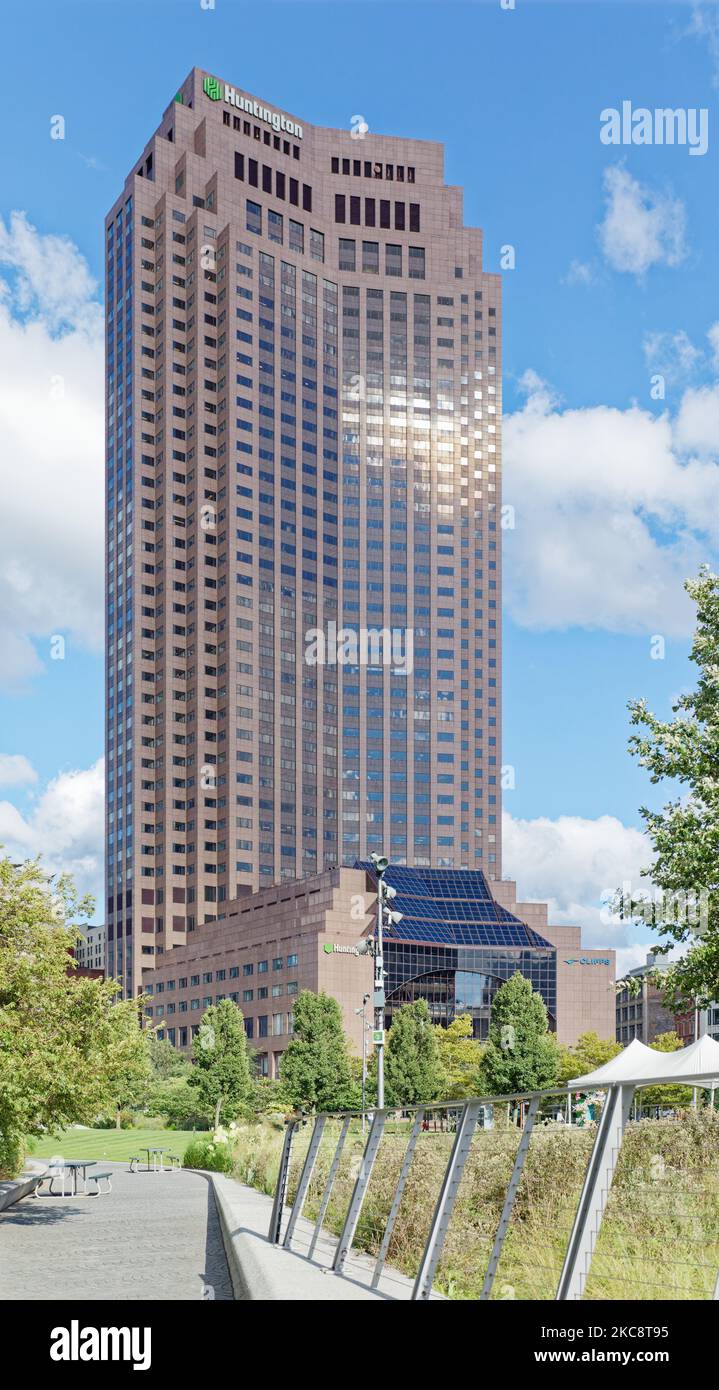 200 Public Square ist der ehemalige BP Tower, auch bekannt als Sohio Building. Stockfoto