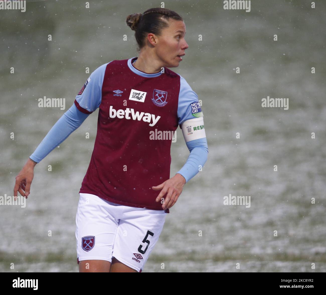 Gilly Flaherty von West Ham United WFC während des Barclays FA Women's Super League Spiels zwischen West Ham United Women und Bristol City am 07.. Februar 2021 im Chigwell Construction Stadium in Dagenham, England (Foto by Action Foto Sport/NurPhoto) Stockfoto