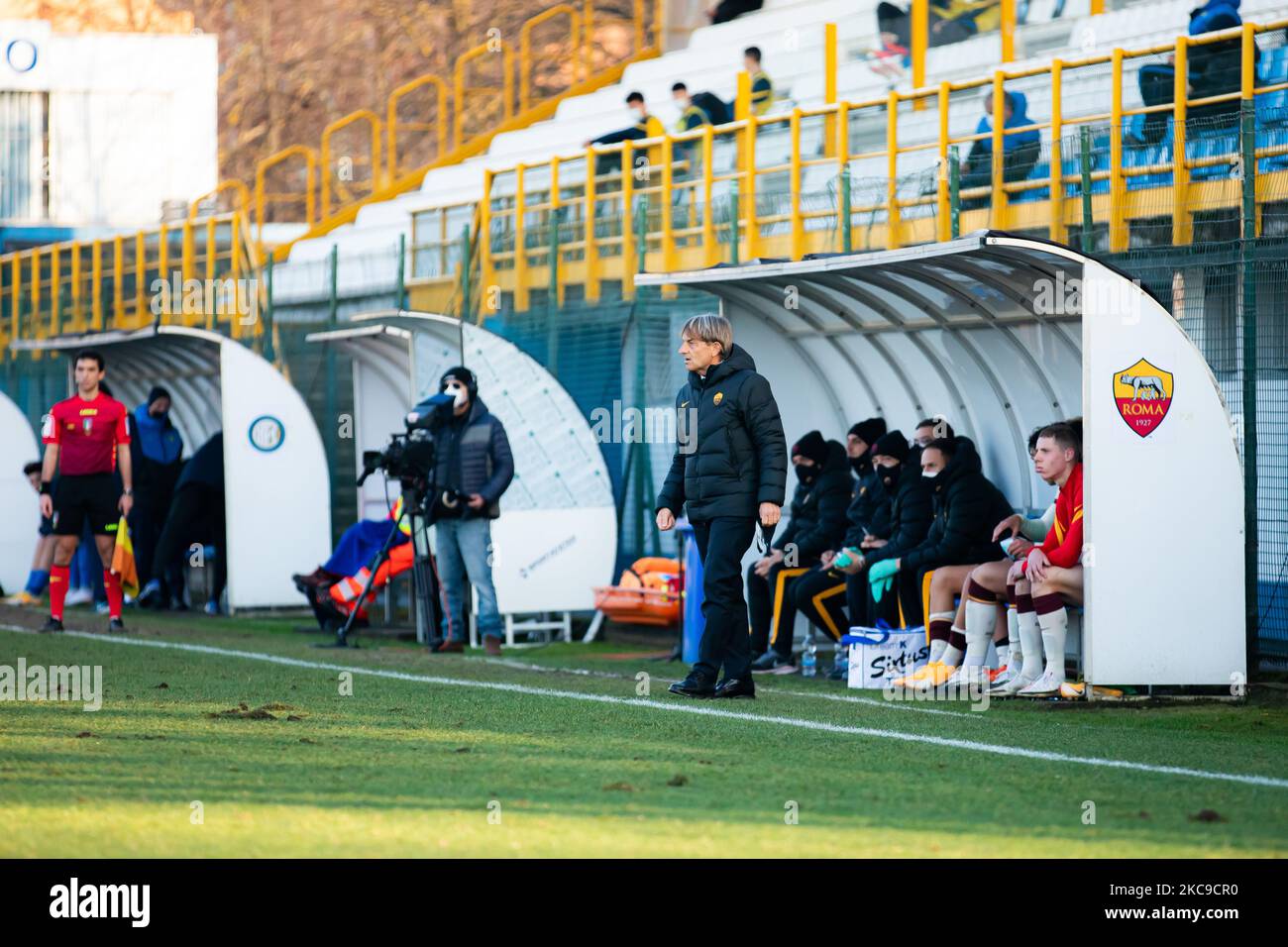 Alberto De Rossi von AS Roma während des Tim-Spiels Primavera 1 zwischen dem FC Internazionale U19 und AS Roma U19 im Stadio Breda am 11. Februar 2021 in Sesto San Giovanni, Italien. (Foto von Alessandro Bremec/NurPhoto) Stockfoto