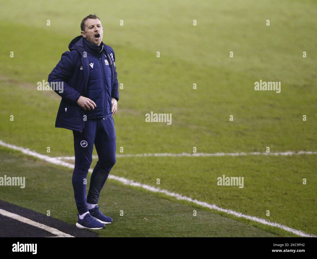 Gary Rowett Manager von Millwall während der Sky Bet Championship zwischen Millwall und Birmingham City im Den Stadium, London am 17.. Februar 2021 (Foto by Action Foto Sport/NurPhoto) Stockfoto