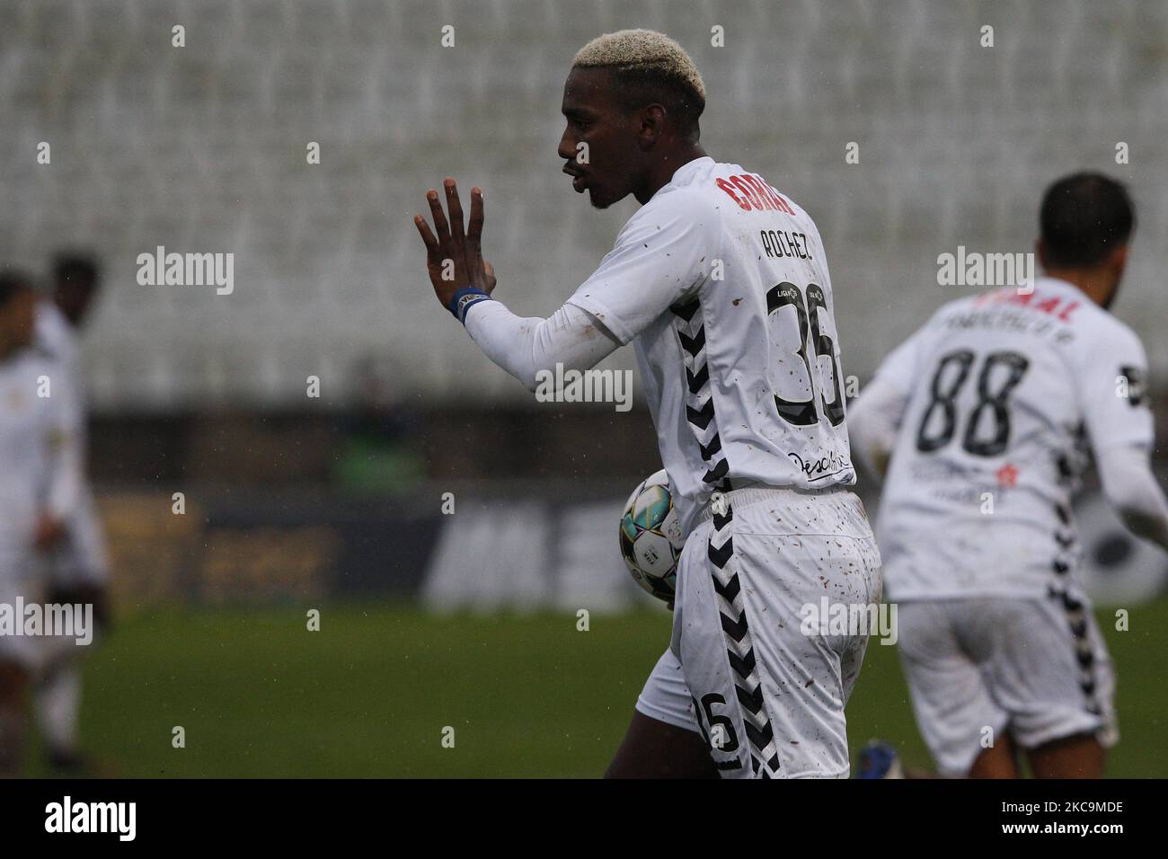 Bryan Rochez während des Spiels für die Liga NOS zwischen Belenenses SAD und Nacional, im Estdio Nacional, Lisboa, Portugal, 20, Februar 2021 (Foto von JoÃ£o Rico/NurPhoto) Stockfoto