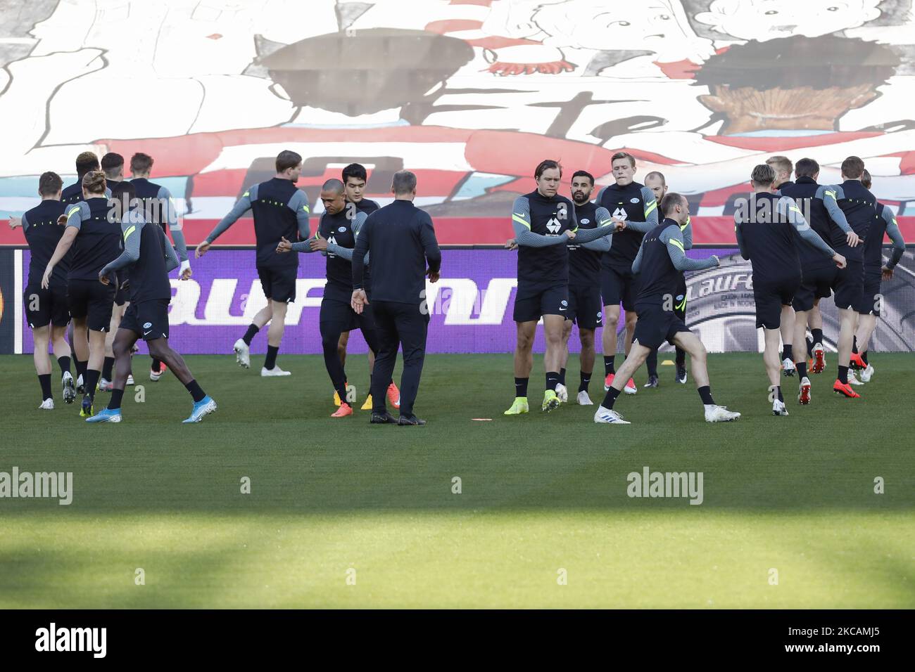 Spieler von Molde FK während des Trainings im Stadion Nuevo Los Carmenes vor dem Spiel der UEFA Europa League gegen Granada CF in Granada, Spanien, am 10. März 2021. (Foto von Ãlex CÃ¡mara/NurPhoto) Stockfoto