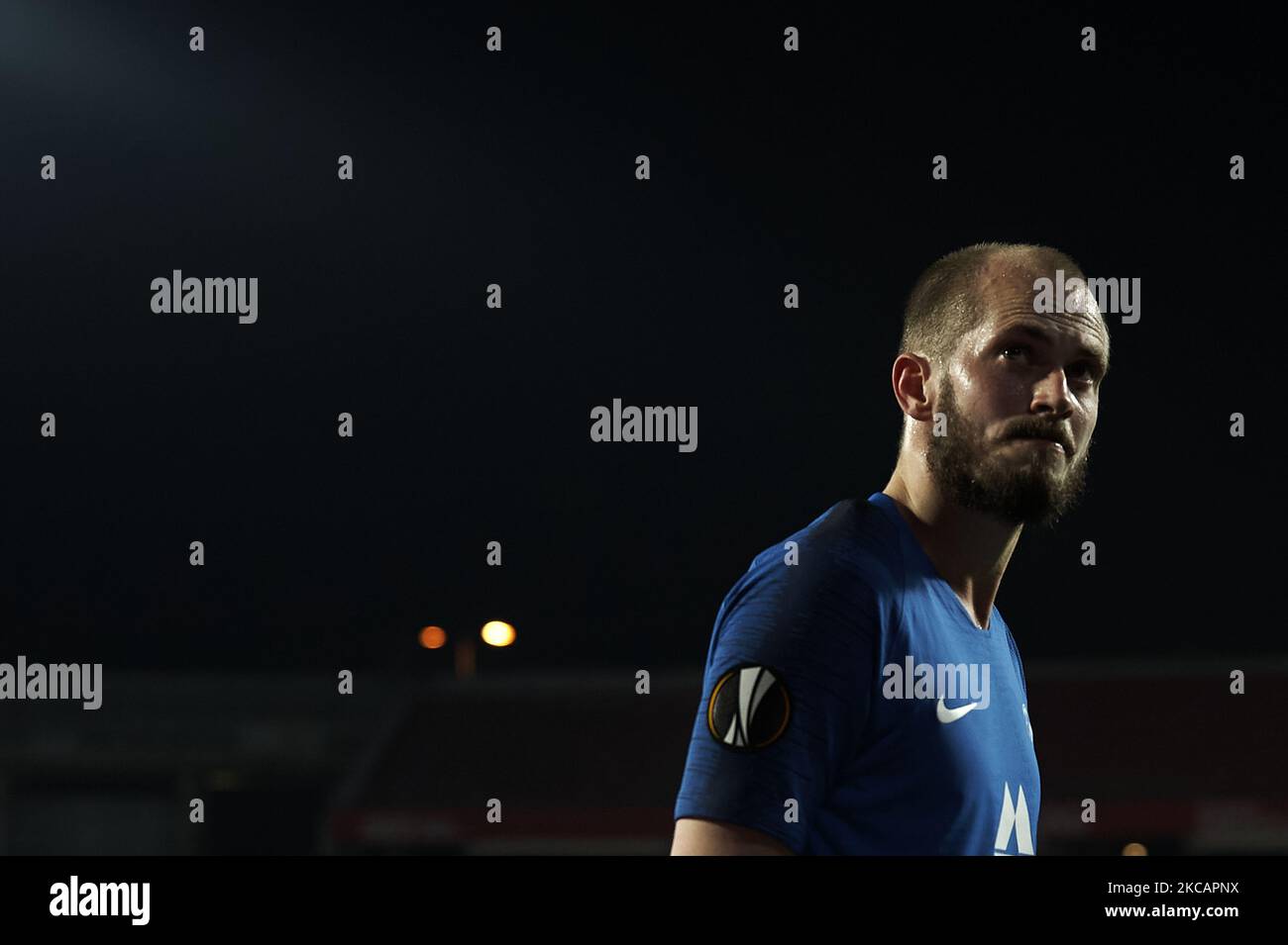 Eirik Hestad von Molde während des UEFA Europa League Round of 16 First Leg Match zwischen Granada und Molde im Estadio Nuevo Los Carmenes am 11. März 2021 in Granada, Spanien. Sportstadien in ganz Europa unterliegen aufgrund der Coronavirus-Pandemie weiterhin strengen Beschränkungen, da staatliche Gesetze zur sozialen Distanzierung Fans in Veranstaltungsorten verbieten, was dazu führt, dass Spiele hinter verschlossenen Türen gespielt werden. (Foto von Jose Breton/Pics Action/NurPhoto) Stockfoto