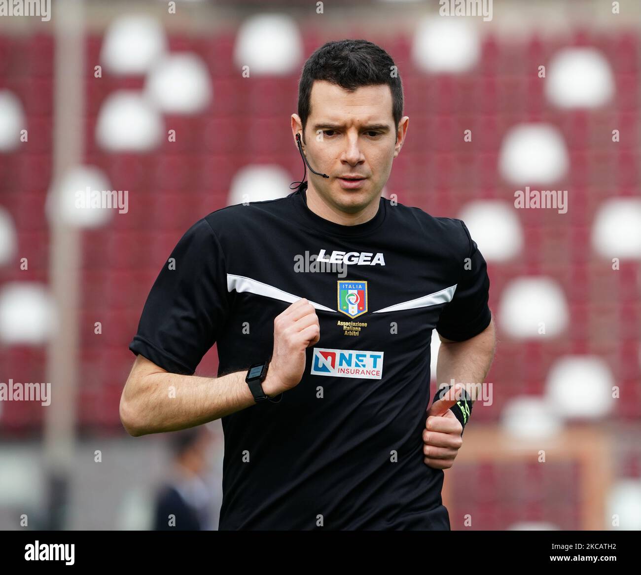 Davide Ghersini, Schiedsrichter, während des Spiels der Serie B zwischen Reggina 1914 und AC Monza am 13. März 2021 im Stadion „Oreste Granillo“ in Reggio Calabria, Italien (Foto: Gabriele Maricchiolo/NurPhoto) Stockfoto
