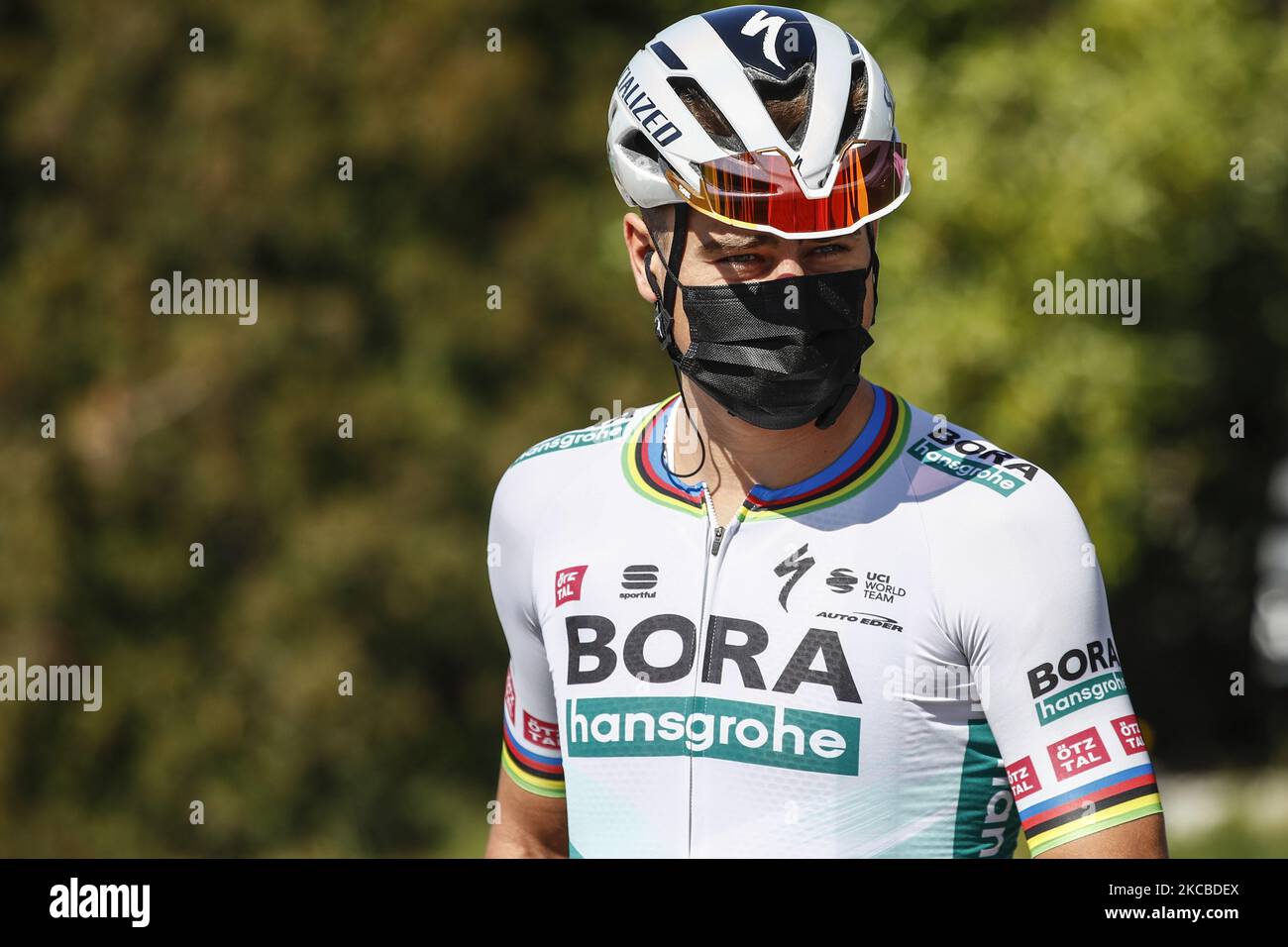 61 Peter Sagan aus Serbien von Bora Hansgrohe während der 100. Volta Ciclista a Catalunya 2021, Etappe 3 vom Canal Olimpic de Barcelona nach Valter 2000. Am 24. März 2021 in Barcelona, Spanien. (Foto von Xavier Bonilla/NurPhoto) Stockfoto