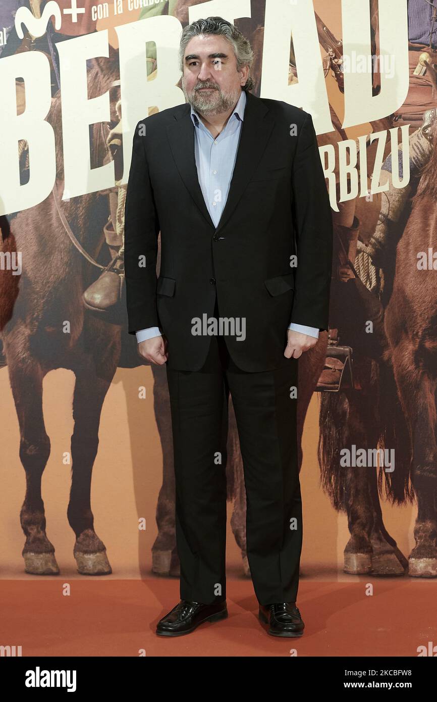 Jose Manuel Rodriguez Uribes (Kulturminister) nimmt an der „LIBERTAD“-Premiere im Proyecciones-Kino in Madrid, Spanien Teil (Foto: Carlos Dafonte/NurPhoto) Stockfoto