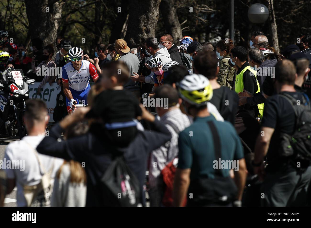 Ambiente während der 100. Volta Ciclista a Catalunya 2021, Etappe 7 von Barcelona nach Barcelona. Am 28. März 2021 in Barcelona, Spanien. (Foto von Xavier Bonilla/NurPhoto) Stockfoto