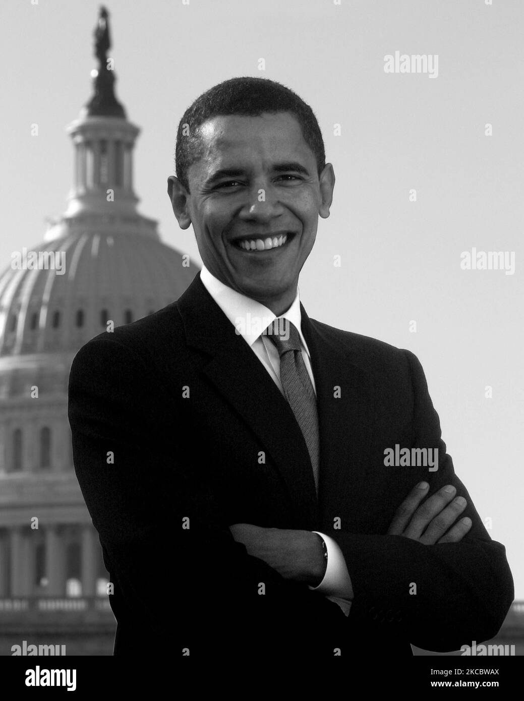 Portrait von Barack Obama als Senator von Illinois im Jahr 2005. Stockfoto
