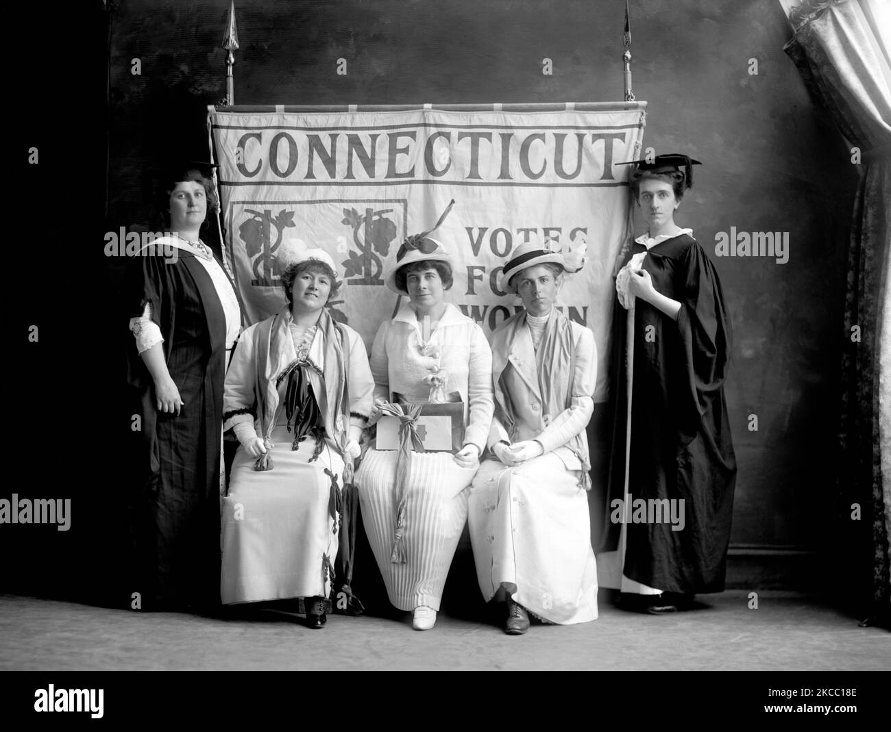 Gruppenfoto der Connecticut Woman Suffrage Association. Stockfoto