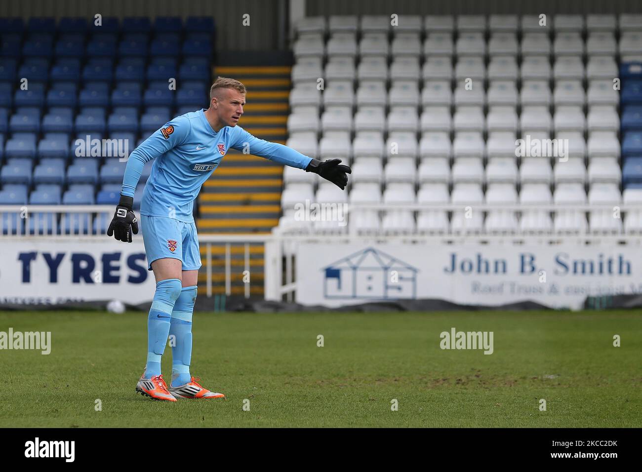 : Elliot Justham von Dagenham während des Vanarama National League-Spiels zwischen Hartlepool United und Dagenham und Redbridge am Freitag, 2.. April 2021, im Victoria Park, Hartlepool. (Foto von Mark Fletcher/MI News/NurPhoto) Stockfoto