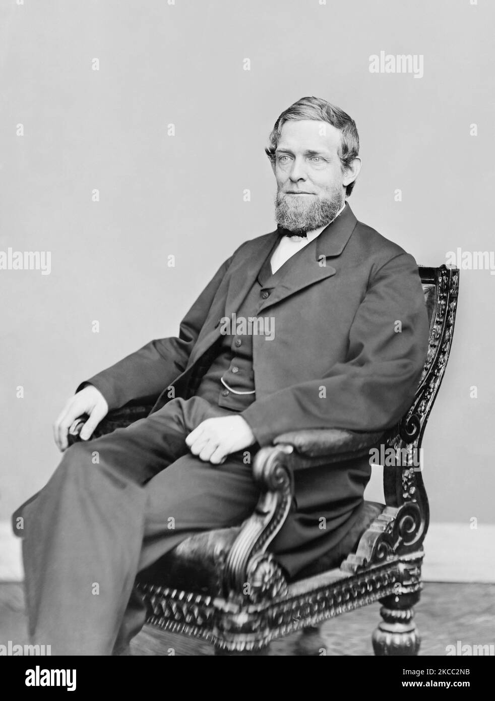Porträt des Vizepräsidenten Schuyler Colfax, der unter Präsident Ulysses S. Grant diente. Stockfoto