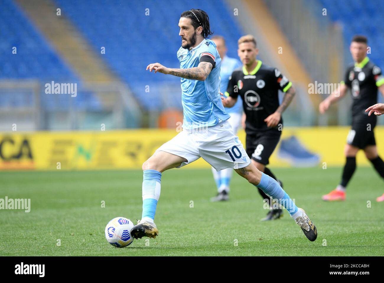 Während der Serie Ein Spiel zwischen SS Lazio und Spezia Calcio im Stadio Olimpico, Rom, Italien am 3. April 2021. (Foto von Giuseppe Maffia/NurPhoto) Stockfoto