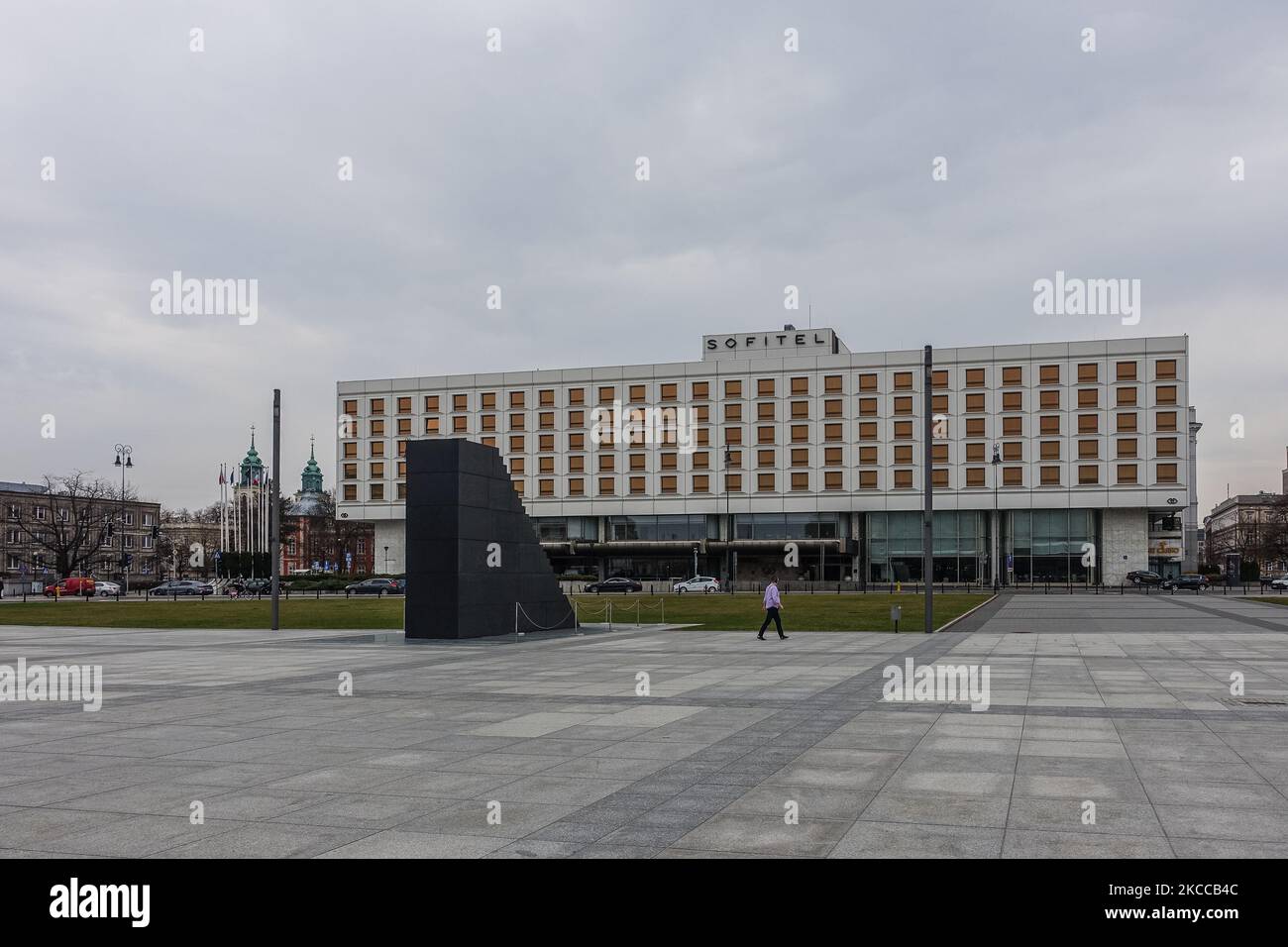 Denkmal für die Opfer der Tragödie von Smolensk 2010 auch Smolensker Treppen, Treppen ins Nirgendwo oder Kaczynski Treppen sind in Warschau, Polen, am 1. April 2021 zu sehen (Foto: Michal Fludra/NurPhoto) Stockfoto