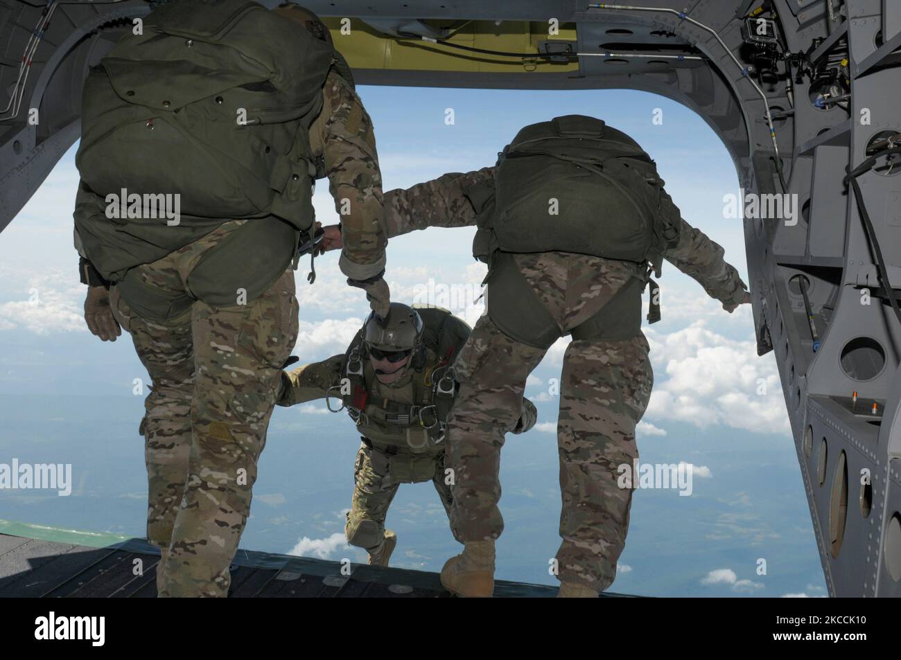 Soldaten der Maryland Army National Guard haben freien Lauf über Little Orleans, Maryland. Stockfoto