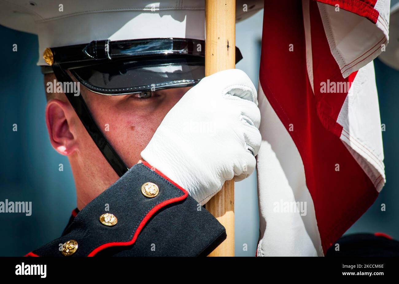 Die Marine Corps Base Quantico Ceremonial Platoon Color Guard. Stockfoto