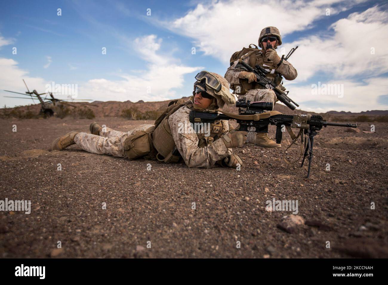US-Marineinfanteristen sorgen für Sicherheit. Stockfoto