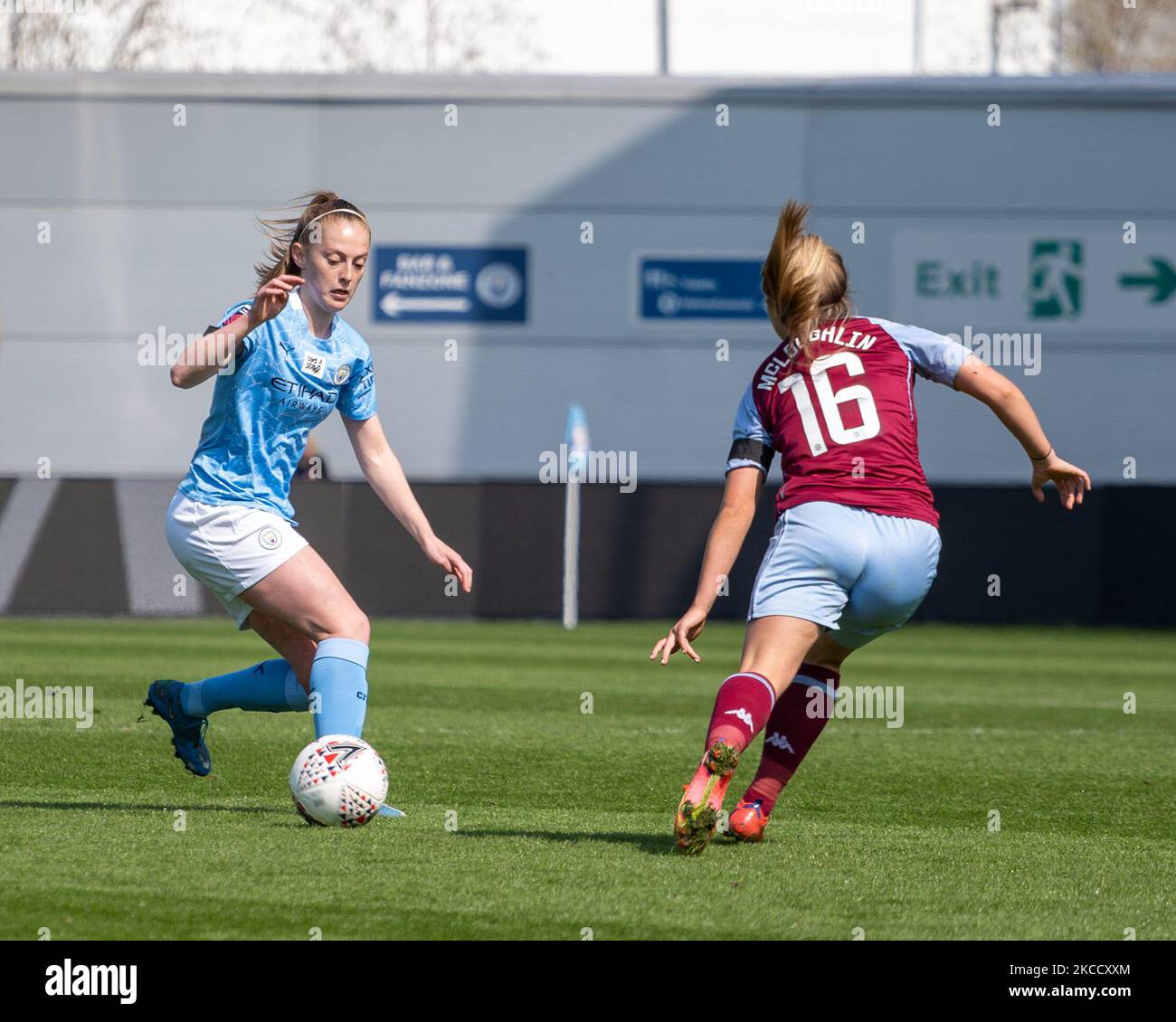 Keira Walsh von Manchester City WFC während der vierten Runde des Vitality Women's FA Cup zwischen Manchester City Women und Aston Villa Women am 17.. April 2021 im Academy Stadium, Manchester, Großbritannien. (Foto von Action Foto Sport/NurPhoto) Stockfoto