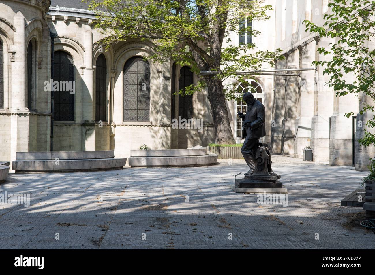 Das Musée des Arts et Métiers, im dritten Arrondissement von Paris, am Eröffnungstag der Generalstaaten über den Säkularismus, der von der französischen Regierung unter der Verantwortung von Marlène Schiappa, Minister für Staatsbürgerschaft, organisiert im Conservatoire National des Arts et Métiers, in Paris, gefordert wurde, Am 20. April 2021. (Foto von Andrea Savorani Neri/NurPhoto) Stockfoto