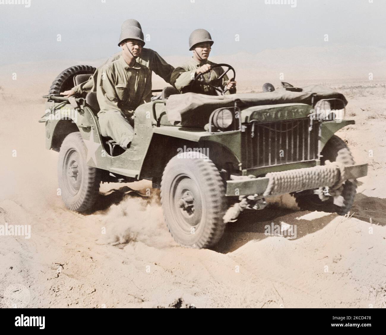 Eine halbe Tonne Jeep in die Wüste Trainingscenter in Indio, Kalifornien, 1942. Stockfoto