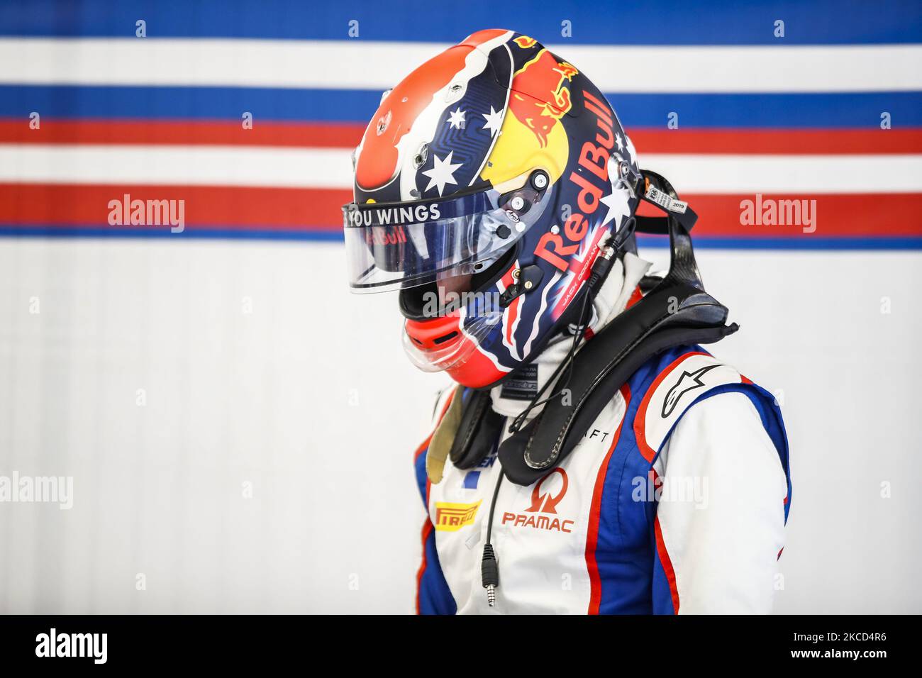 Jack Doohan aus Australien von Trident, Portrait am ersten Tag des Formel-3-Tests auf dem Circuit de Barcelona - Catalunya am 21. April 2021 in Montmelo, Spanien. (Foto von Xavier Bonilla/NurPhoto) Stockfoto