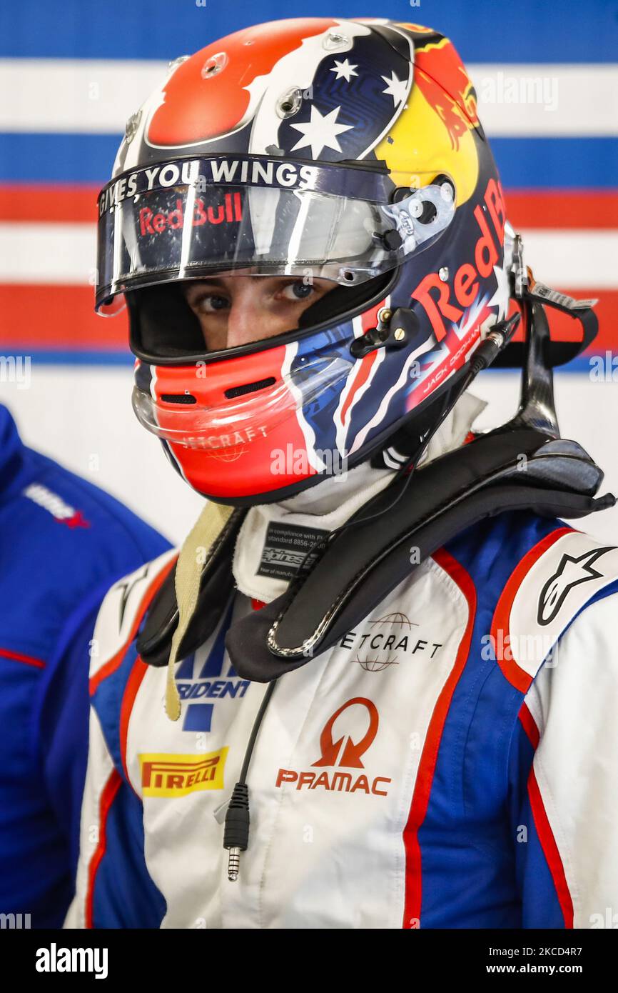 Jack Doohan aus Australien von Trident, Portrait am ersten Tag des Formel-3-Tests auf dem Circuit de Barcelona - Catalunya am 21. April 2021 in Montmelo, Spanien. (Foto von Xavier Bonilla/NurPhoto) Stockfoto
