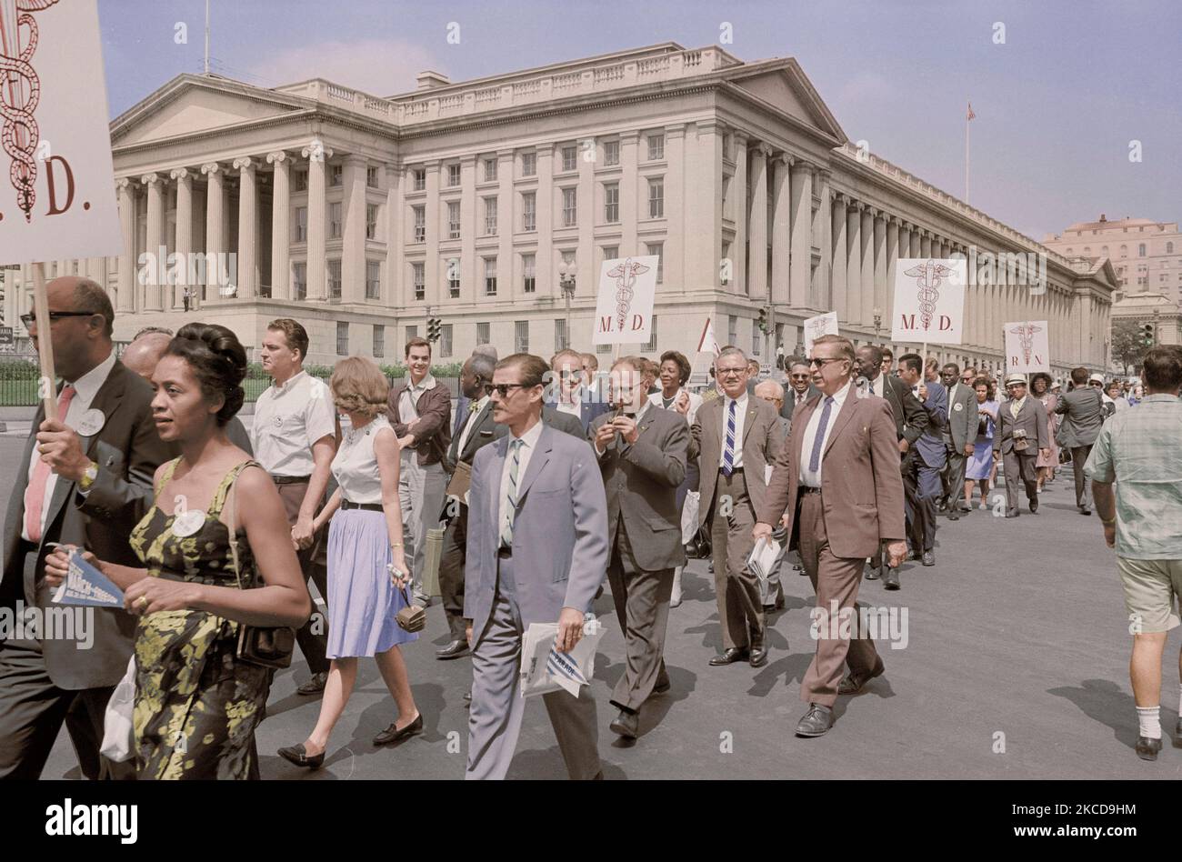 Demonstranten mit medizinischen Komitee für Menschenrechte auf dem Marsch auf Washington, 1963. Stockfoto