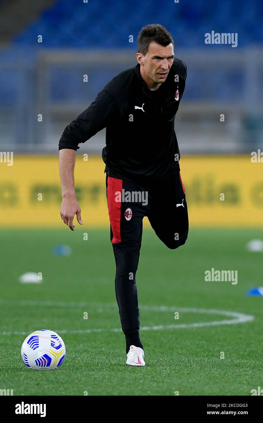 Mario Mandzukic von AC Mailand während der Serie Ein Spiel zwischen SS Lazio und AC Mailand im Stadio Olimpico, Rom, Italien am 26. April 2021. (Foto von Giuseppe Maffia/NurPhoto) Stockfoto