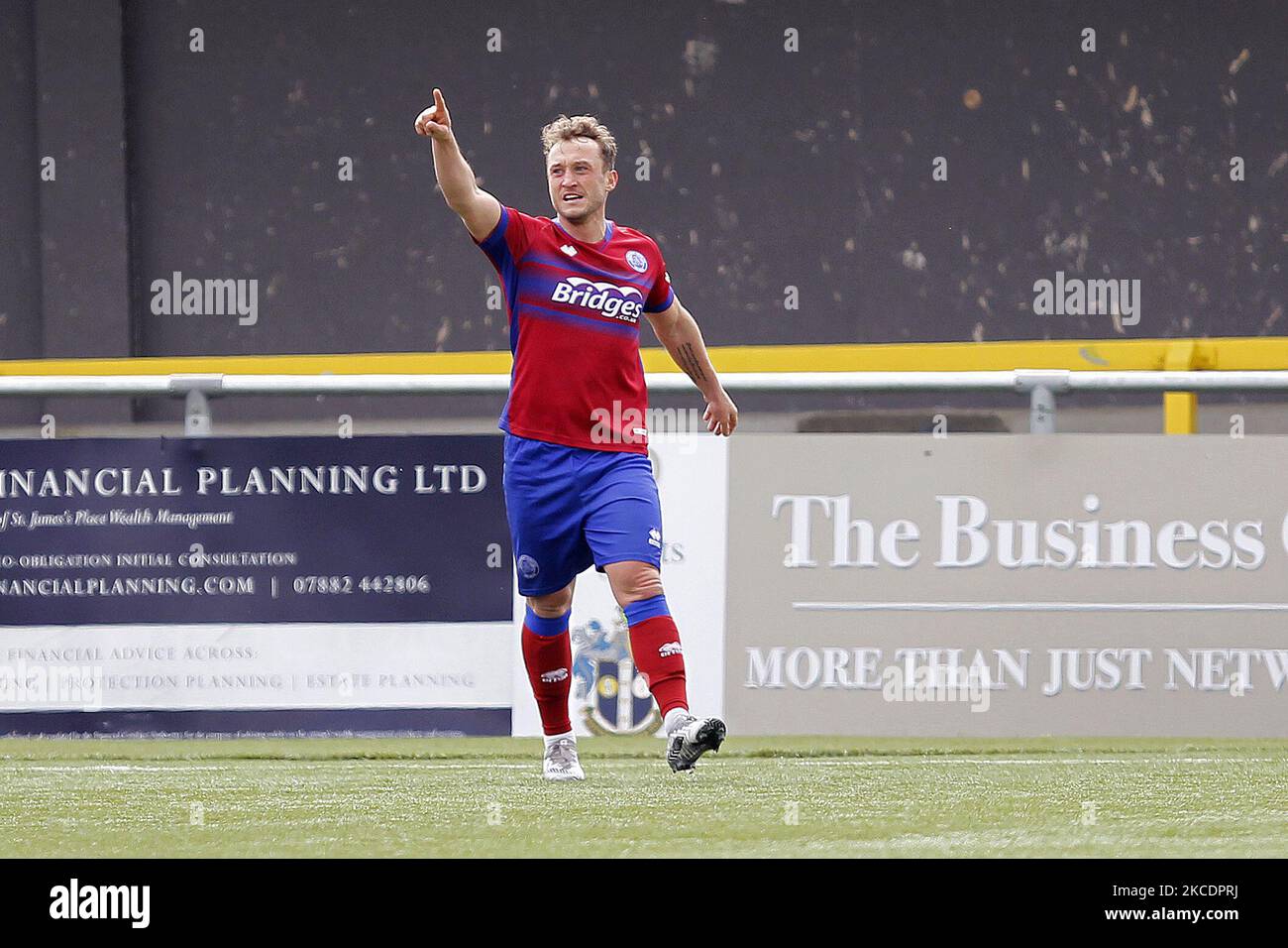 Ricky Miller von Aldershot Town punktet während der National League zwischen Sutton United und Aldershot Town in der Gander Green Lane, Sutton, am 01.. Mai 2021 (Foto by Action Foto Sport/NurPhoto) Stockfoto