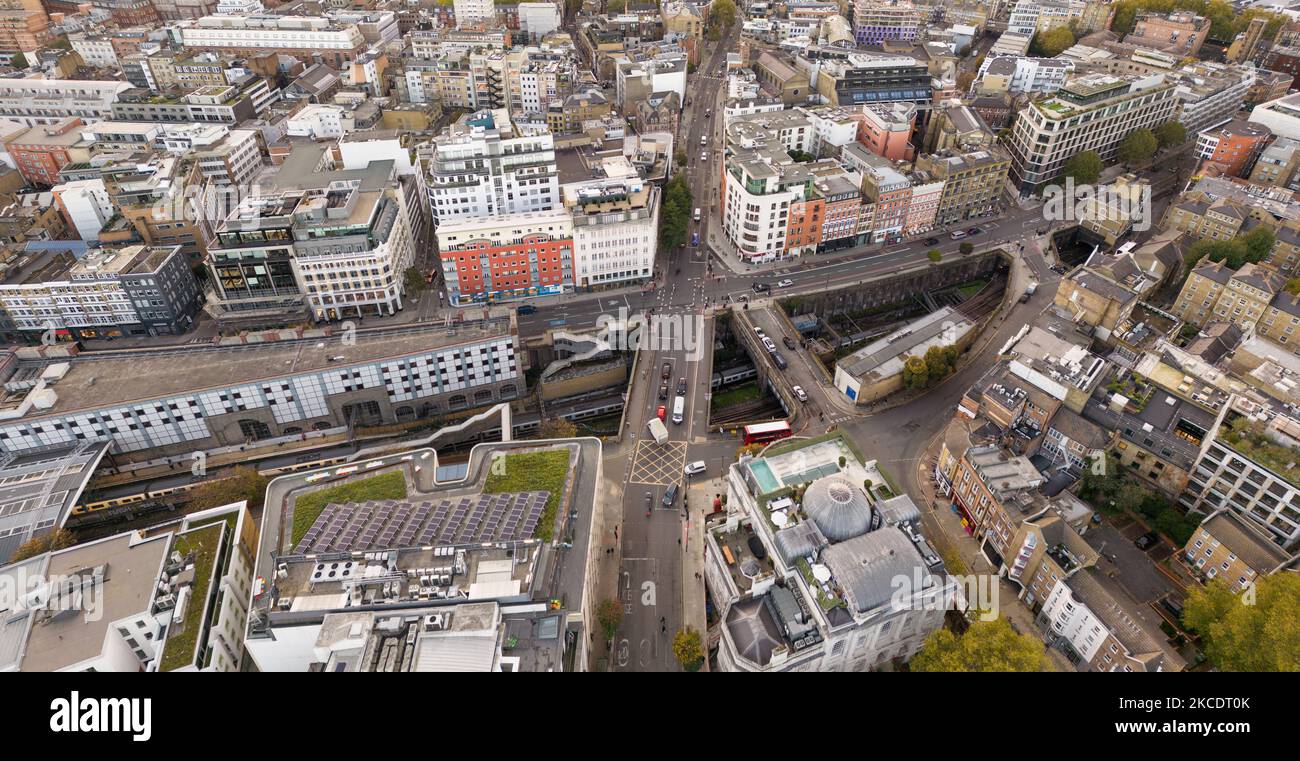 Kreuzung Clerkenwell Road und Farringdon Road, London Stockfoto