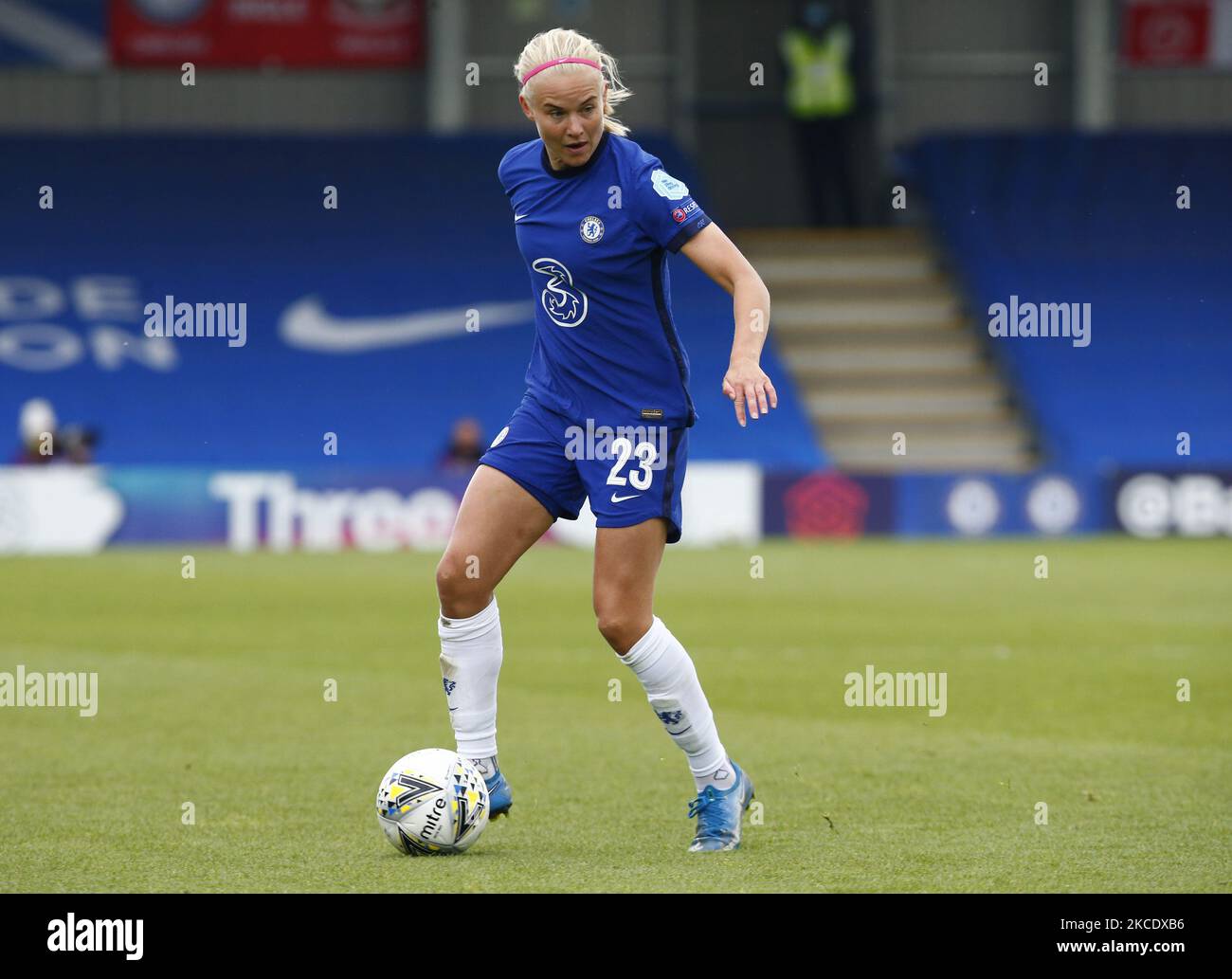 Chelsea Ladies Pernille Harder im Halbfinale der Champions League 2. zwischen den Chelsea Women und den FC Bayern Mnchen Ladies am 02.. Mai 2021 in Kingsmeadow, Kingston upon Thames (Foto von Action Foto Sport/NurPhoto) Stockfoto