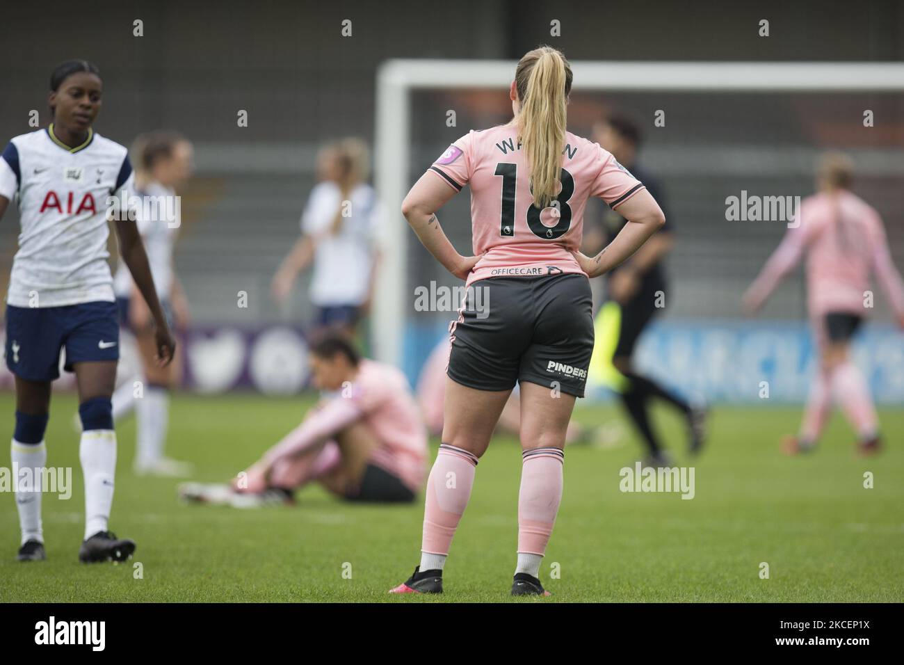 Sophie Walton (Sheffield) ist während des FA Womens Cup 2020-21 zwischen Tottenham Hotspur und Sheffield United am 16. Mai 2021 im Hive in Barnett, England, zu sehen. (Foto von Federico Guerra Moran/NurPhoto) Stockfoto