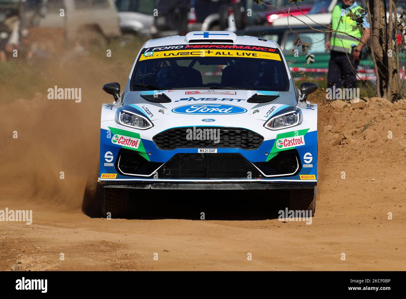 Teemu SUNINEN (FIN) und Mikko MARKKULA (FIN) im Ford Fiesta Mk II des M-SPORT FORD WORLD RALLY TEAMS in Aktion während der Shakedown - Baltar der WRC Vodafone Rallye Portugal 2021 in Matosinhos - Portugal, am 20. Mai 2021. (Foto von Paulo Oliveira / NurPhoto) Stockfoto