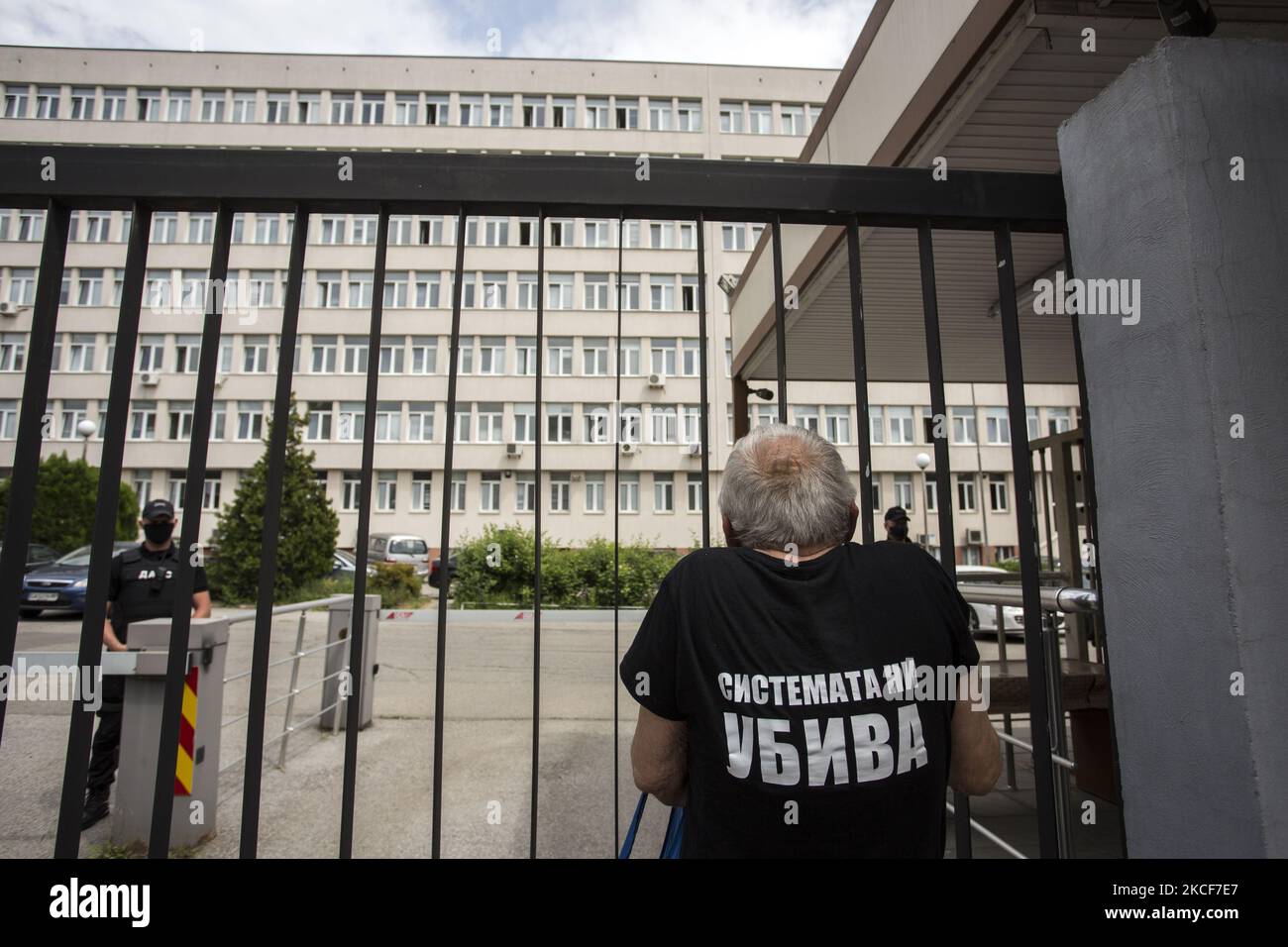 Protest in Sofia, Bulgarien, am 25. Mai 2021 gegen die illegale Abhörung vor dem GEBÄUDE DER SANS (Staatliche Agentur für nationale Sicherheit) und die Blockierung eines Boulevards vor dem Gebäude. (Foto von Hristo Vlacev/NurPhoto) Stockfoto