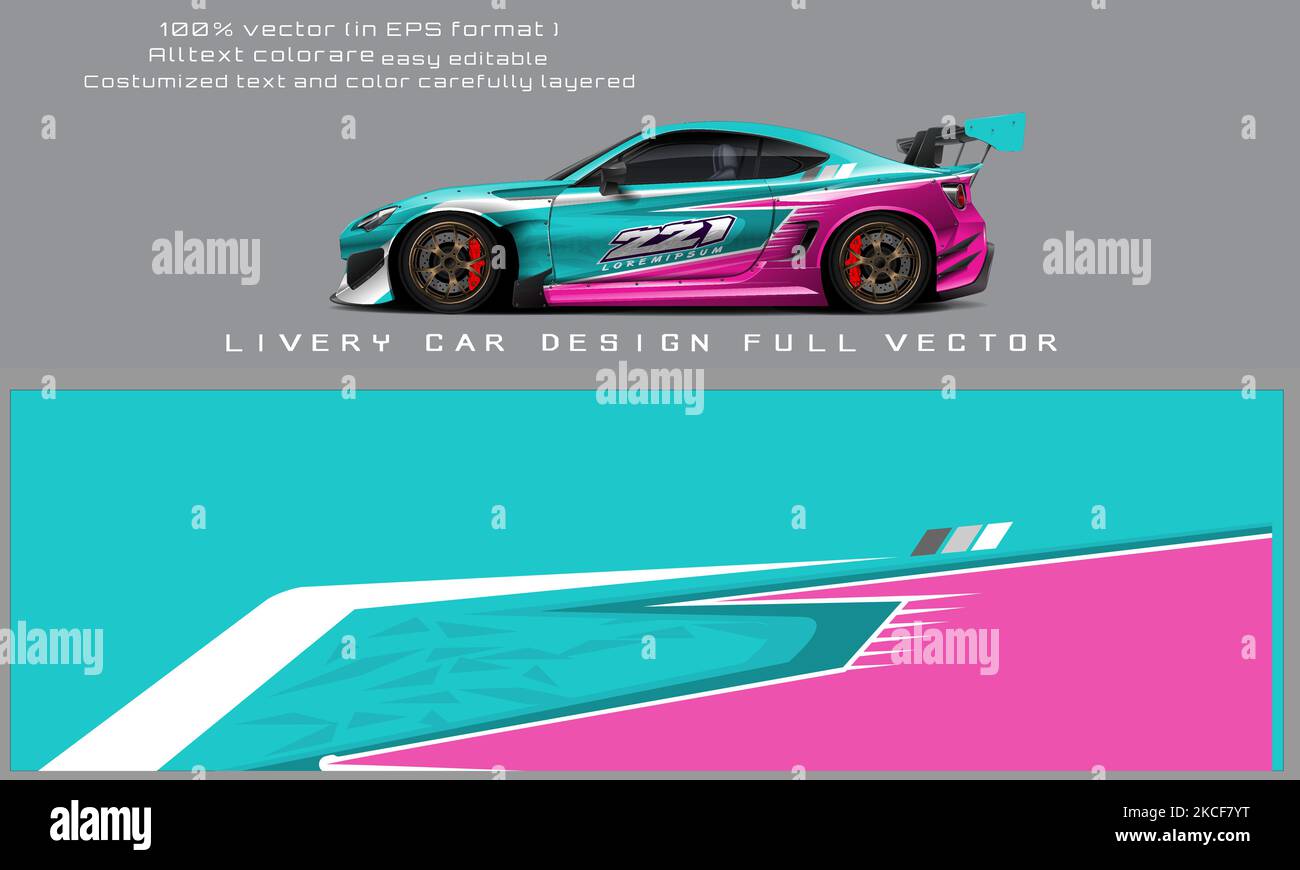 Auto Lackierung Grafik-Vektor. Abstraktes Grunge Hintergrunddesign für Fahrzeug Vinyl Wrap und Auto Branding Stock Vektor